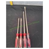 (4) Husky Square-Shaft Screwdrivers