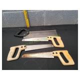 (3)Stanley 10" Sharptooth Hand Saw w/(1)Miter Saw