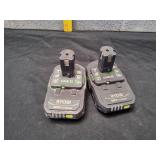 (2) Ryobi 18V Lithium-Ion Batteries