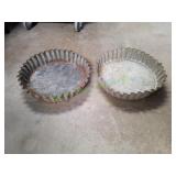 (2) Vtg Scalloped Plant Saucers / Display Trays