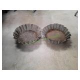 (2) Vtg Scalloped Plant Saucers / Display Trays