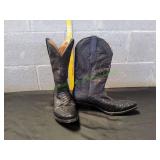 Texas Country Black Quill Ostrich Cowboy Boots