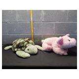 (1) Turtle & (2) Pig Plush Animal