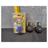 (3) Round Dial Combination Padlocks