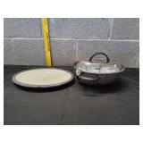 Serving Platter w/ Stainless Steel Pot