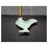 Teal Rustic Ceramic Rooster Serving Dish