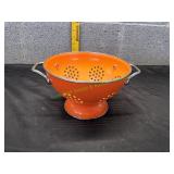 Vibrant Orange Footed Colander