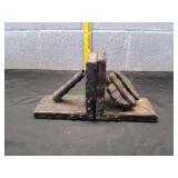 Vtg Iron Cannon Barrel w/ Wheel Bookends
