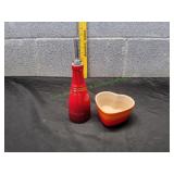 Le Creuset Heart Shaped Ramekin w/ Oil Bottle