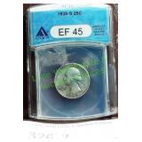 Graded 1938-S Washington Quarter