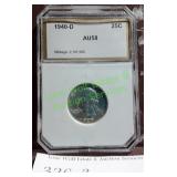 Graded 1940-D Washington Quarter