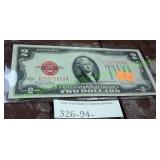 1928-G Uncirculated Two Dollar Bill