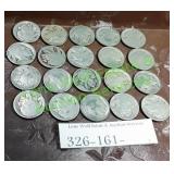 Lot of Twenty Buffalo Nickels