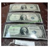 Three (3) 1935 One Dollar Silver Certificate