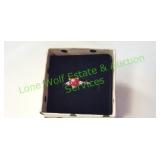 Sterling Silver Ruby Heart CZ Ring