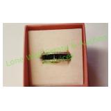 SS Emerald Cut Eternity Pave Black CZ Ring