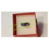 SS Lab Opal Round Tanzanite CZ Ring