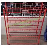 Red Metal Cart On Wheels