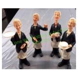 Set of Four (4) Polyresin Butlers