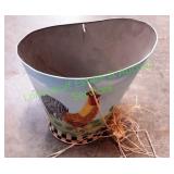 Tin Rooster Bucket
