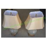 Metal & Glass Lamp w/ Shade