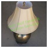 Brass & Wooden Lamp w/ Shade