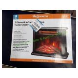2 Element Infrared Desktop Heater W/Flame Effect