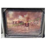 Day of the Horns Print In Rustic Frame