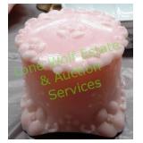 Pink Milk Glass Container W/ Lid