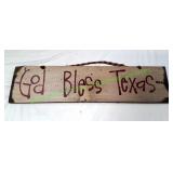 God Bless Texas Wooden Sign
