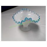 Small Milk Glass Ruffled Vase