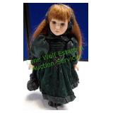 Dark Green Dress Porcelain Doll