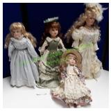 4 Porcelain Dolls