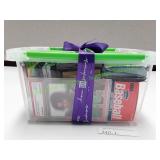 Plastic Grab Box of Sports Trading Cards