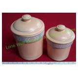 Pair Of Ceramic Southwestern Canisters