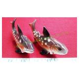 Vintage Salmon Salt & Pepper Shakers