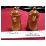 Vintage Wooden Teapot Salt & Pepper Shakers