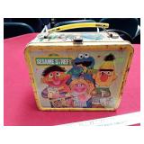 Vintage Sesame Street Metal Lunch Box w/ Thermos