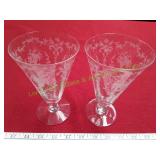 Vintage Cornucopia Etched Crystal Stemware