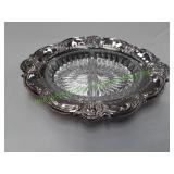 Silver Serving Tray With Glass Insert