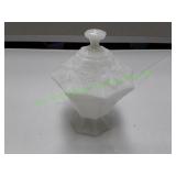 White Milk Glass Candy Dish
