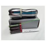 Iron Bridge Red 9 Silver Aluminum Flashlight