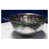 Sterling Silver Plated Punch Bowl and Ladle