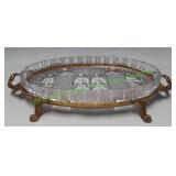 Crystal Serving Dish On Golden Stand