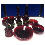 Vintage Avon Ruby Glass Set