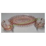 Vintage Pink Depression Serving Tray