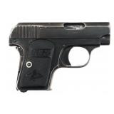 1912 COLT MODEL M1908 HAMMERLESS 25 CALIBER PISTOL