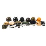 REENACTOR WWII GERMAN HEADGEAR & MEDALS