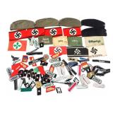 REENACTOR WWII GERMAN HEADGEAR & INSIGNIA