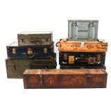 WWII - COLD WAR US & BRITISH TRUNKS & AMMO CRATES